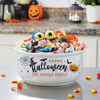Happy Halloween White Ceramic Bowl