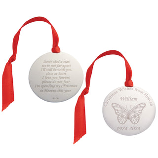 Don't Shed a Tear Personalized Ornament Butterfly Ornament