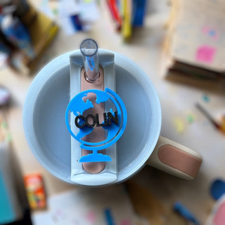 Personalized Tumbler Tag with Globe gift for family, friends, taechers