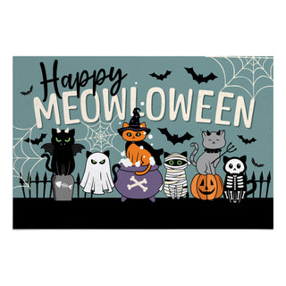 Happy Meowloween Doormat - 18x27 Inch, 1/8" Thin