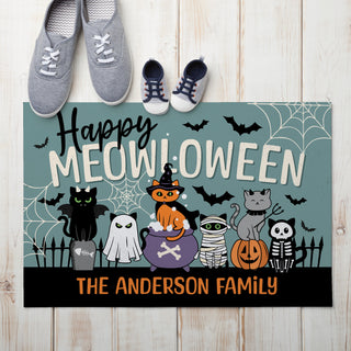 Happy Meowloween Doormat - 18x27 Inch, 1/8" Thin