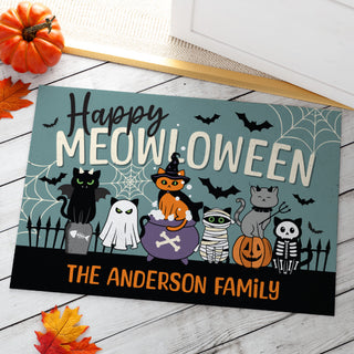 Happy Meowloween Doormat - 18x27 Inch, 1/4" Thick