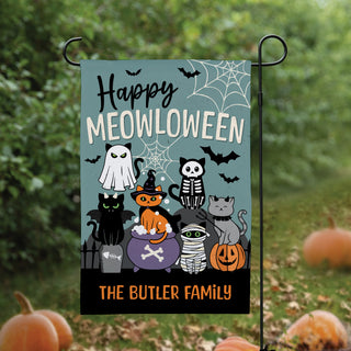 Happy Meowloween Garden Flag