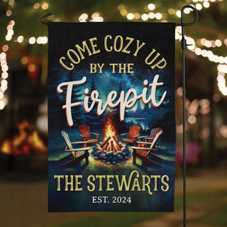 Welcome To Our Firepirt Garden Flag