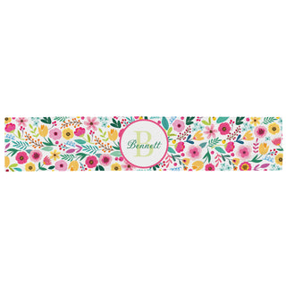 Whimsical Flowers Pattern Name & Initial Table Runner 