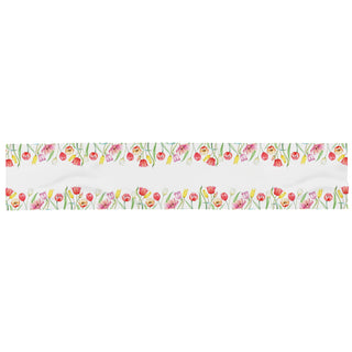Watercolor Tulips Pattern Name & Initial Table Runner 