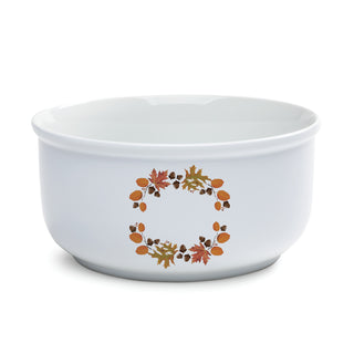 Autumn Wreath Family Name And Initial Ceramic Serving Bowl