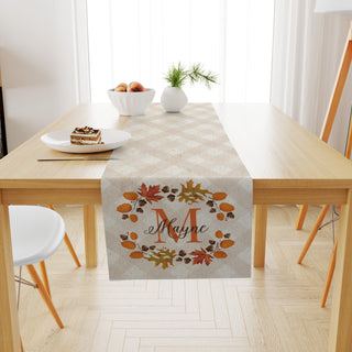 Autumn Wreath Family Name And Initial Table Runner 13.5x71