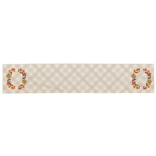 Autumn Wreath Family Name And Initial Table Runner 13.5x71