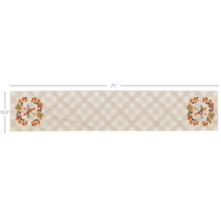 Autumn Wreath Family Name And Initial Table Runner 13.5x71