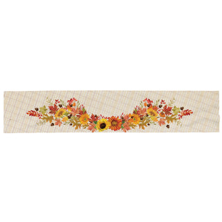 Autumn Foliage Family Name And Initial Table Runner 13.5x71