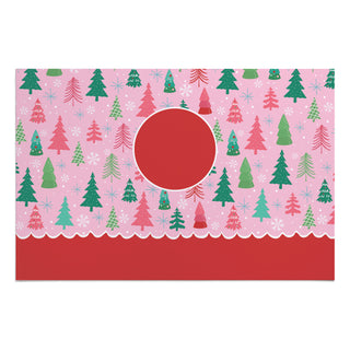 Whimsical Pink Pine Forest Doormat - 18x27 Inch, 1/8" Thin