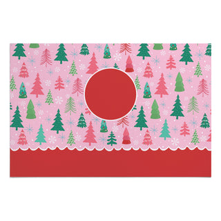 Whimsical Pink Pine Forest Doormat - 18x27 Inch, 1/4" Thick