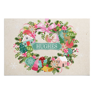 Whimsical Ornament Wreath Doormat - 18x27 Inch, 1/4" Thick