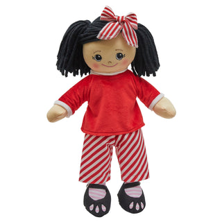 Rag Doll With Red & White Striped PJs - Asian