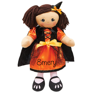 Rag Doll with Orange & Black Halloween Witch Dress - Hispanic