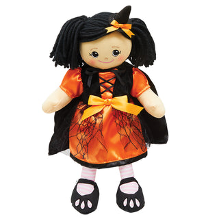 Rag Doll with Orange & Black Halloween Witch Dress - Asian