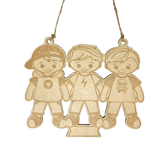 Three Boys Wood Ornament