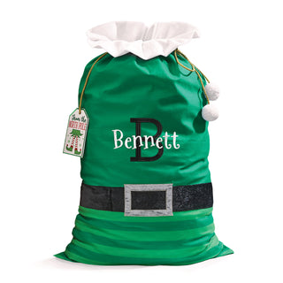 Green Velvet Elf Santa Sack