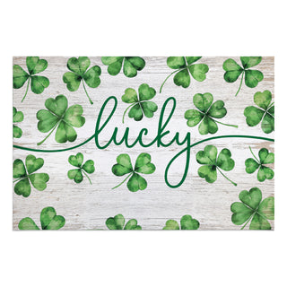 Lucky Clover Pattern Doormat - 18x27 Inch, 1/4" Thick