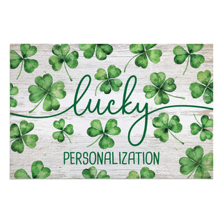 Lucky Clover Pattern Doormat - 18x27 Inch, 1/8" Thin