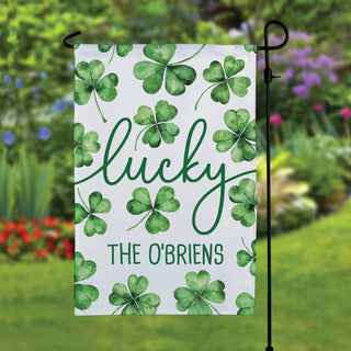 Lucky Clover Pattern Garden Flag