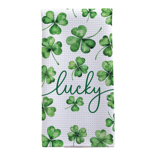 Lucky Clover Pattern Waffle Tea Towel