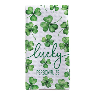 Lucky Clover Pattern Waffle Tea Towel