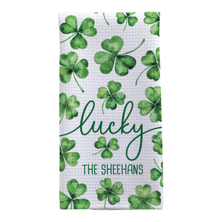 Lucky Clover Pattern Waffle Tea Towel