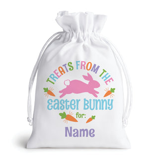 Treats From The Easter Bunny White Drawstring Gift Pouch