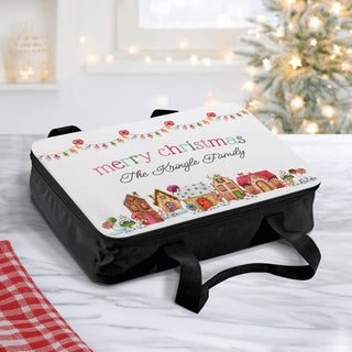 Merry Christmas Gingerbread Village Casserole Carrier 16x11