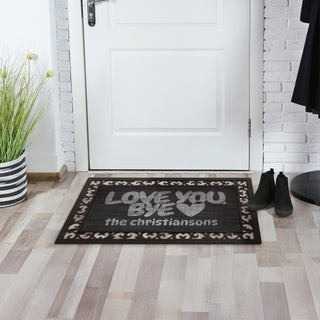 Love You Bye Narrow Doormat - 12x27 Inch Entry Mat with Rubber Frame
