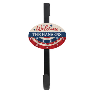 Patriotic Bunting Wreath Door Hanger