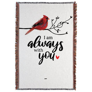 Always With You Cardinal Memorial Fringe Throw Blanket