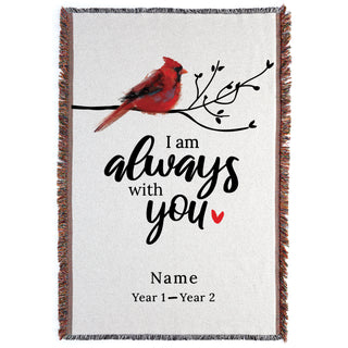 Always With You Cardinal Memorial Fringe Throw Blanket