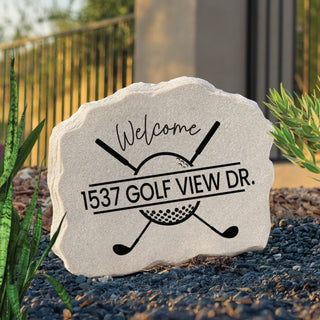 Welcome Golf Standing Garden Stone