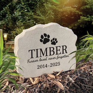 Paws Pet Memorial Standing Garden Stone