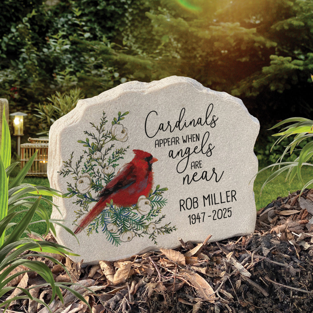 Cardinal Memorial Standing Garden Stone | Outdoor Memorial ...