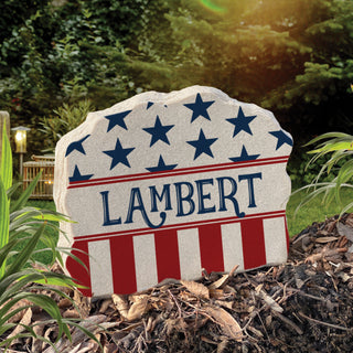 Stars And Stripes Patriotic Standing Garden Stone