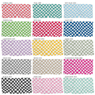 Retro Script Name with Check Pattern Beach Towel