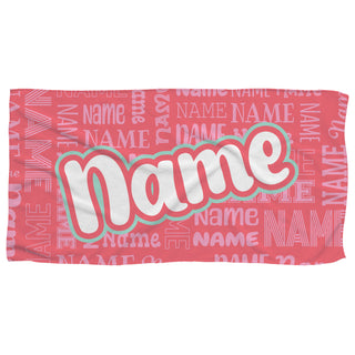 Script Name Pattern Beach Towel