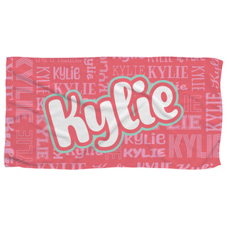 Script Name Pattern Beach Towel