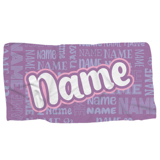 Script Name Pattern Beach Towel