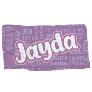 Script Name Pattern Beach Towel