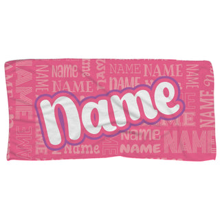 Script Name Pattern Beach Towel