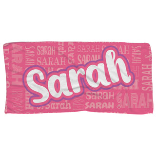 Script Name Pattern Beach Towel