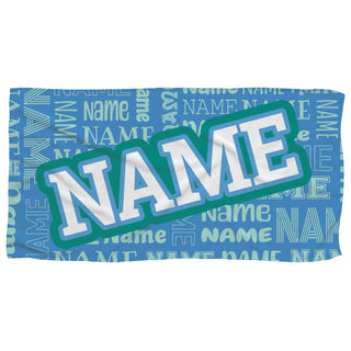 Block Name Pattern Beach Towel