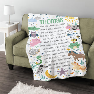 Good Night Animals Fuzzy Blanket