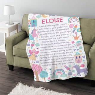 Sweet Dreams Unicorn Fuzzy Blanket