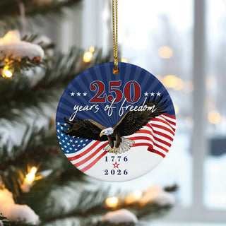 250 Years of Freedom Eagle Ceramic Ornament